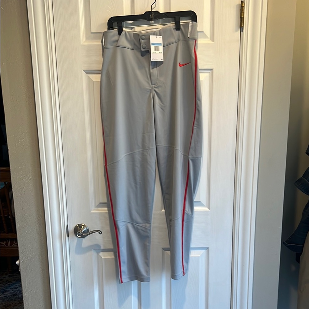 ⚾️ Nike Gray Baseball Pants with Red piping